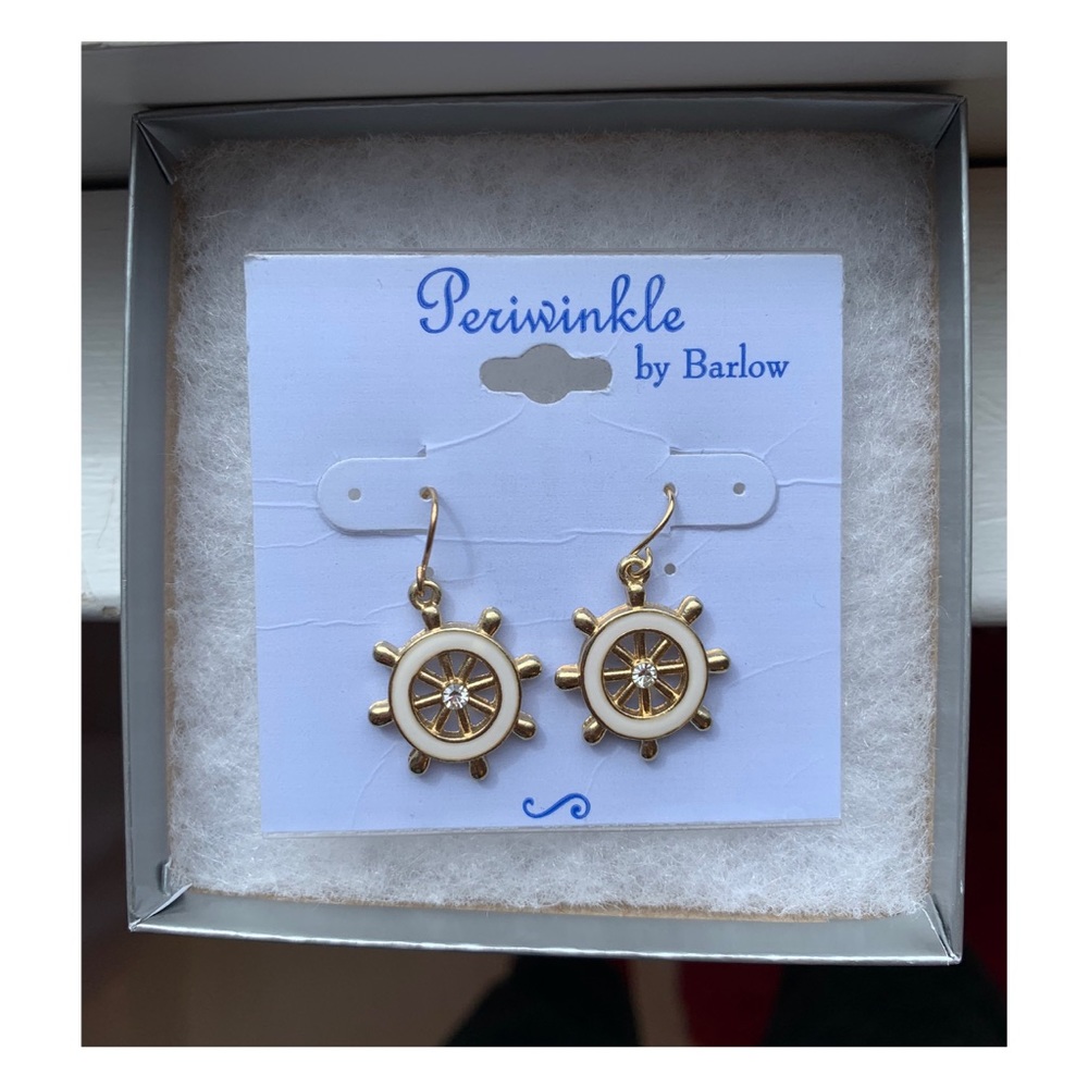 *2/$22* ! NEW Periwinkle Anchor Wheel Earrings